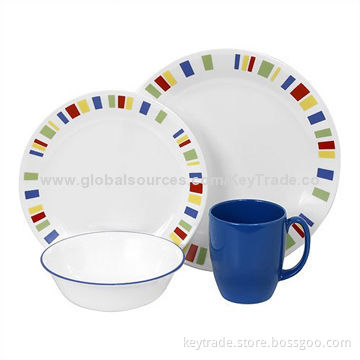 Stoneware 16 Pieces Dinner Set in Round Shape with Decal